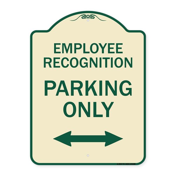 Signmission Employee Recognition Parking Only Heavy-Gauge Aluminum Architectural Sign, 24" x 18", TG-1824-24100 A-DES-TG-1824-24100